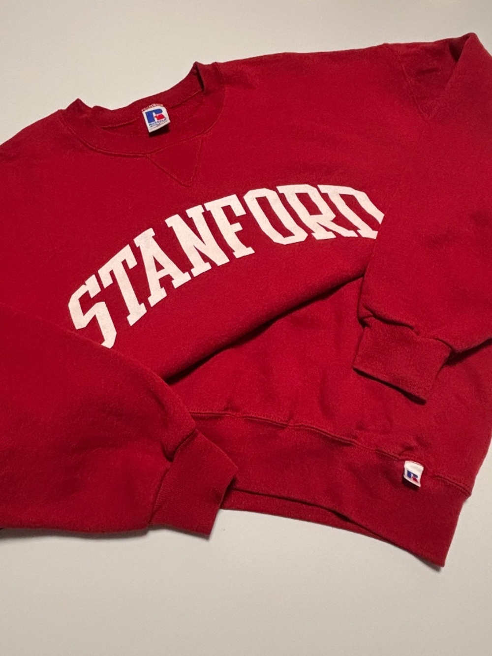 Vintage Russell Athletic Red Stanford Crewneck Sweatshirt Size XL